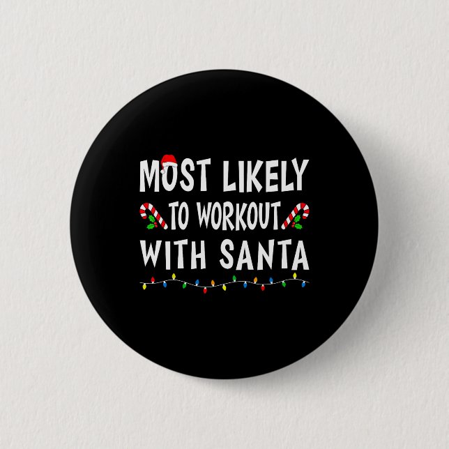 Most Likely To Workout With Santa Funny Family Chr Knapp (Framsida)