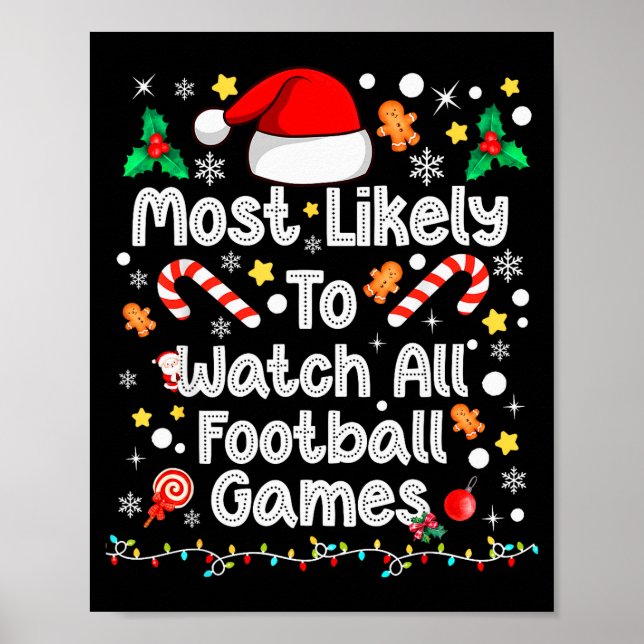 Most Likely Watch All Football Games Family Christ Poster (Framsidan)