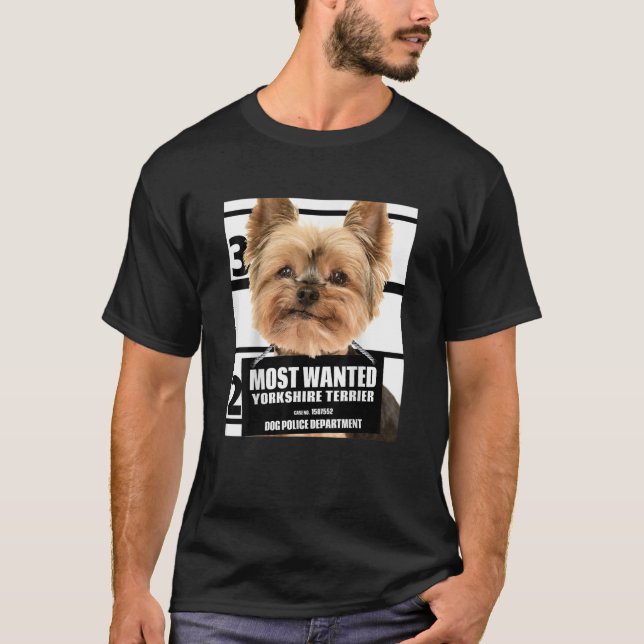 Most Wanted Yorkshire Terrier T-shirt - Yorkie Hun (Framsida)