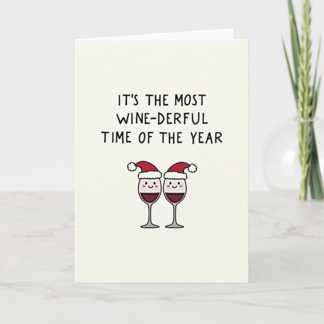 Most Wine-derful Time of the Year Christmas Card Kort (Framsida)