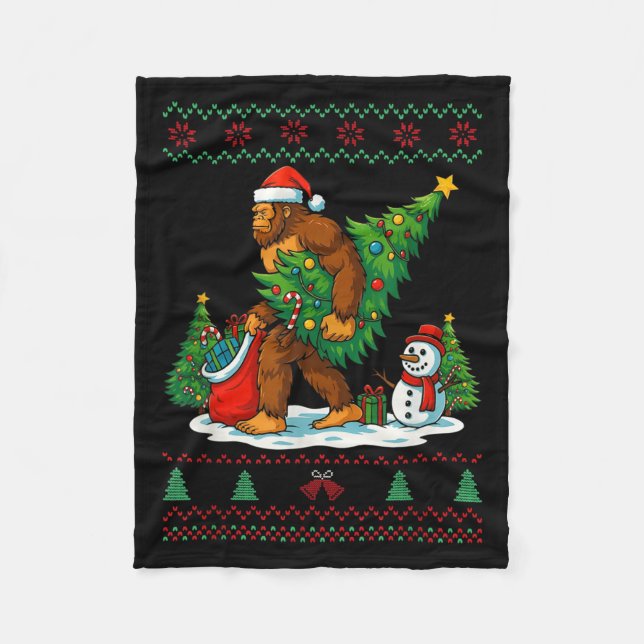Most Wonderful Christmas Bigfoot Christmas Tree Li Fleecefilt (Framsidan)