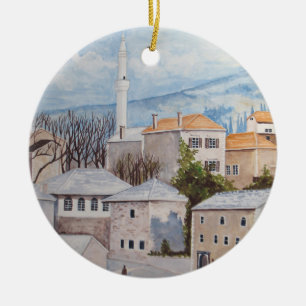Mostar, Bosnien - Akryltornorientering Julgransprydnad Keramik