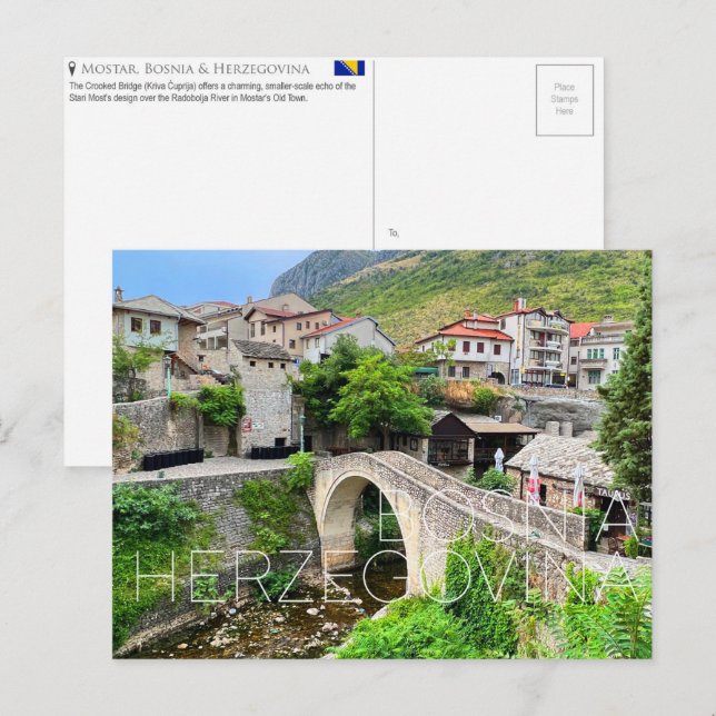 Mostar, Bosnien och Hercegovina Reseskort Vykort (Fram/baksida)
