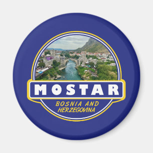 Mostar Bosnien och Hercegovina Travel Art Emblem Magnet