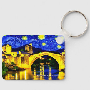 Mostar Bridge, Bosnien-Hercegovina på en nyckelrin Nyckelring
