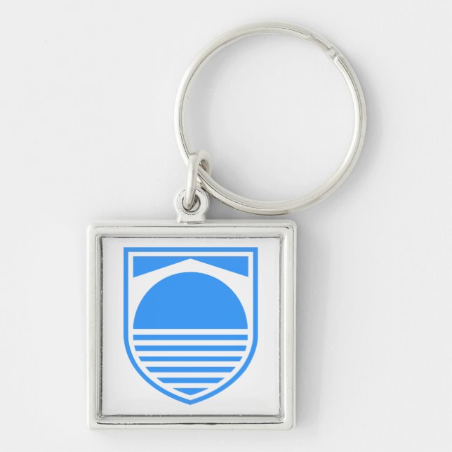 Mostar Jackar av Arm Fyrkantig Silverfärgad Nyckelring (Framsidan)