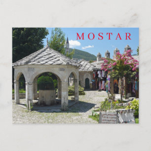 Mostar moské gård postkort vykort