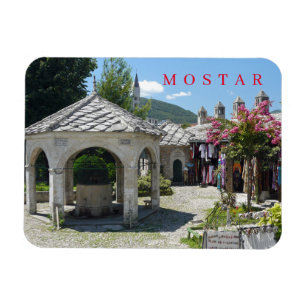 Mostar mosque courtyard view kylmagnet magnet