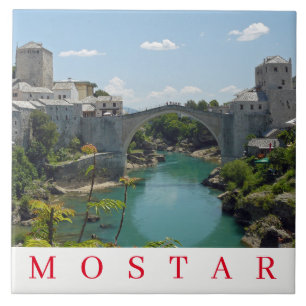 Mostar Old Bridge keramisk panel Kakelplatta
