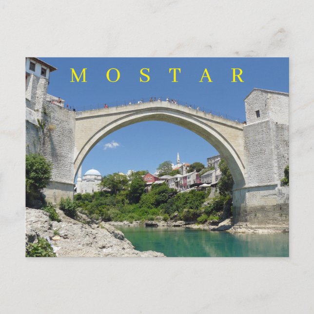 Mostar Old Bridge och Old Town vycard Vykort (Framsida)
