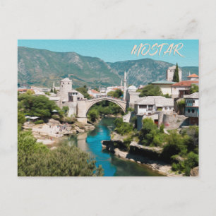 Mostar: Oljemålning Photograph Vykort