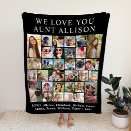 Moster 30 Photo Collage Black Fleecefilt