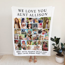 Moster 30 Photo Collage White Fleecefilt