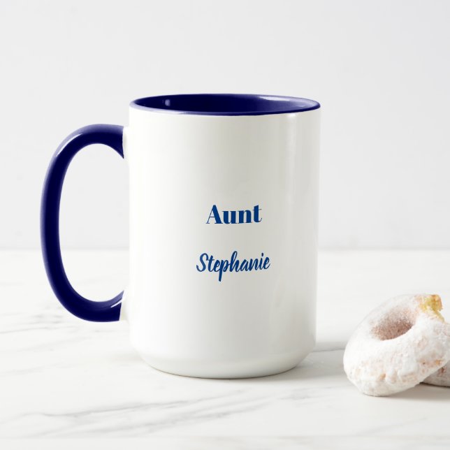 Moster Anpassat namn Bröllop Blue White Gift Mugg (Med munk)