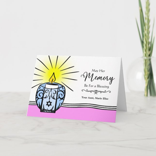 Moster Anpassningsbar Jahrzeit Judiska dödsdagen Kort (Framsida)