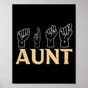 Moster ASL American Sign Language Interpreter Döv Poster