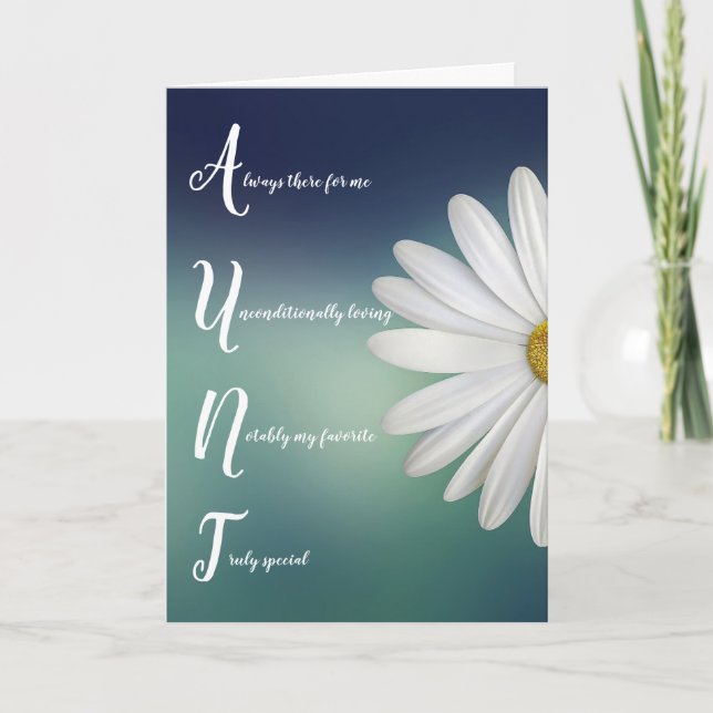 Moster Auntie Blommigt Birday Card Kort (Framsida)