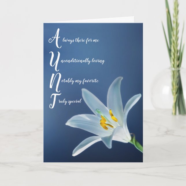 Moster Auntie Blommigt Birday Card Kort (Framsida)