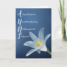 Moster Auntie Blommigt Birday Card