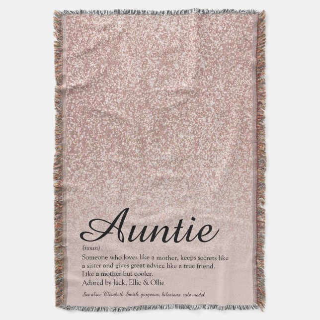 Moster Auntie Definition Ro Guld Glitter Filt (Framsidan Vertikal)