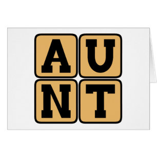 MOSTER Aunty Auntie Ord Funny Family Reunion Hälsningskort