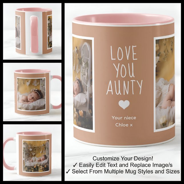 Moster Aunty Kärlek You Photos Modern Brown C84 Wh Mugg (Skapare uppladdad)