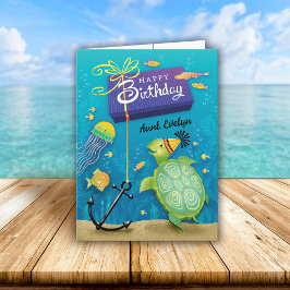 Moster Birthday Turtle Present Kort