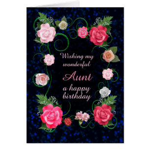 Moster Birthday vackra Ro Hälsningskort