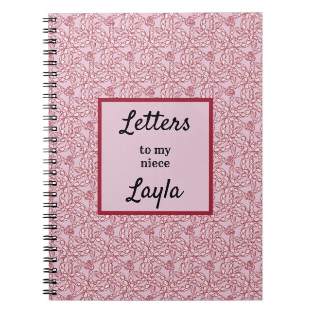 Moster Brev till min fjärde Rosa Abstrakt för bärb Anteckningsbok (Framsidan)