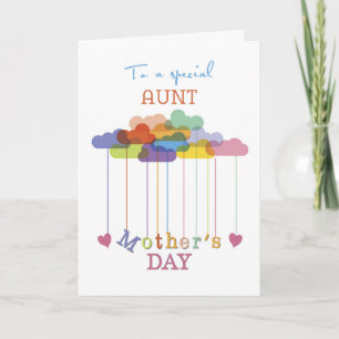 Moster, Cute Mors dag Rainbow Clouds and Hearts Kort