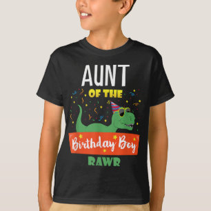 Moster Dinosaur Funny Birthday Boy Auntie Gift T Shirt
