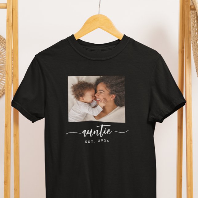 Moster Established Elegant Script Foto Svart T Shirt (Skapare uppladdad)
