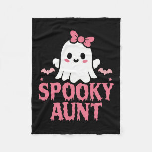 Moster Family Cute Rosa White Ghost Boo Halloween Fleecefilt