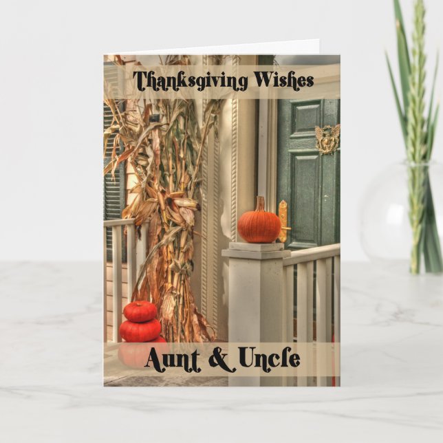 Moster & farbror Happy thanksgiving Helgkort (Framsida)