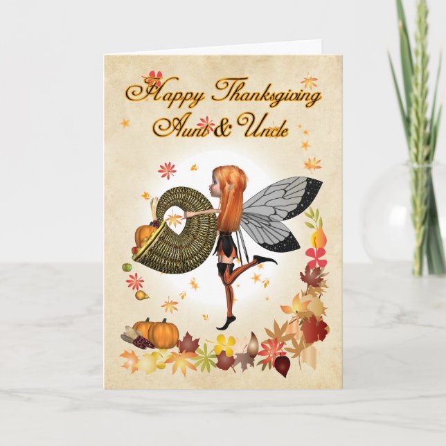 Moster & farbror - Thanksgiving Card - Cute Little Helgkort (Framsida)