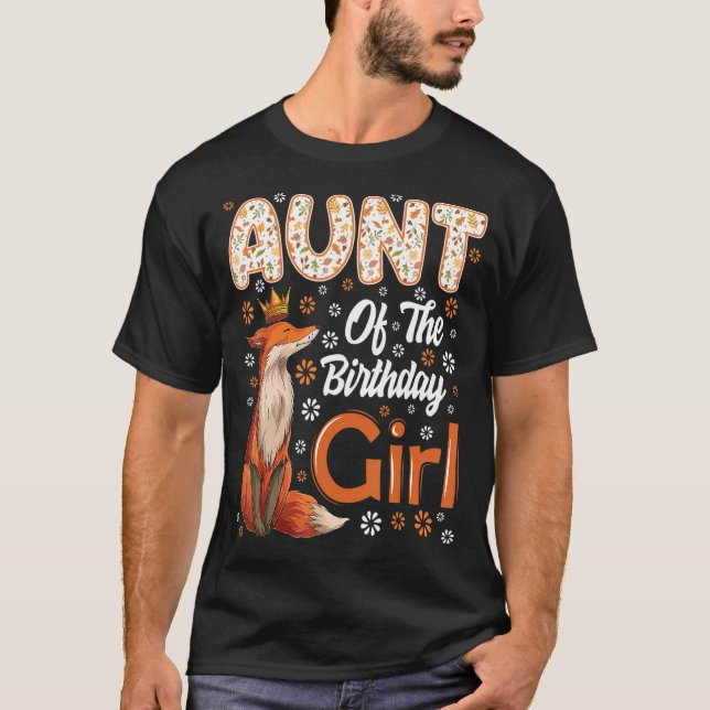 Moster Fox Animal Birthday Girl Fox B day Family T Shirt (Framsida)