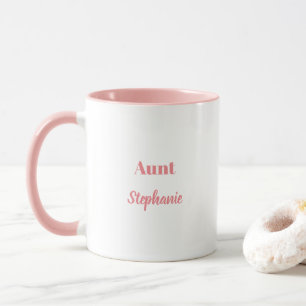Moster ger eget namn Salmon Rosa White Cute Mugg
