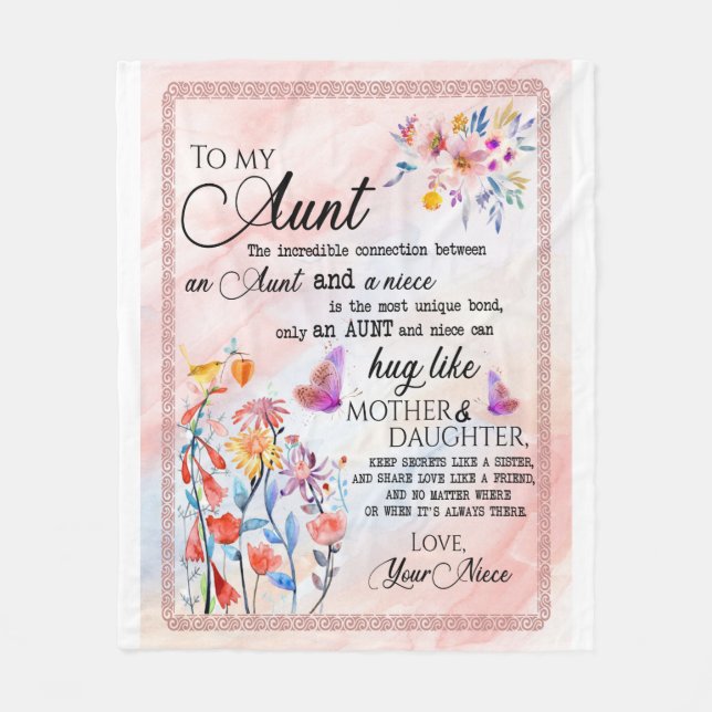 Moster Gifts | Brev till min Moster Kärlek från Ni Fleecefilt (Framsidan)