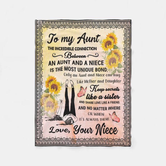 Moster Gifts | Brev till min Moster Kärlek från Ni Fleecefilt (Framsidan)