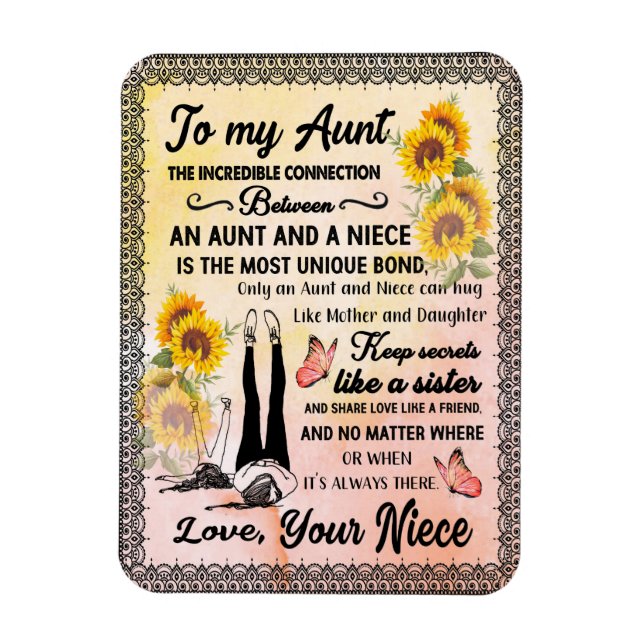 Moster Gifts | Brev till min Moster Kärlek från Ni Magnet (Vertikal)