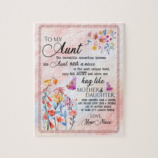 Moster Gifts | Brev till min Moster Kärlek från Ni Pussel (Vertikal)