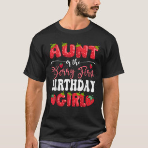 Moster i Berry First Birthday Girl Strawberry 1St  T Shirt
