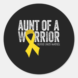 Moster i en "Warrior Childature Cancer Auntie Ribb Runt Klistermärke