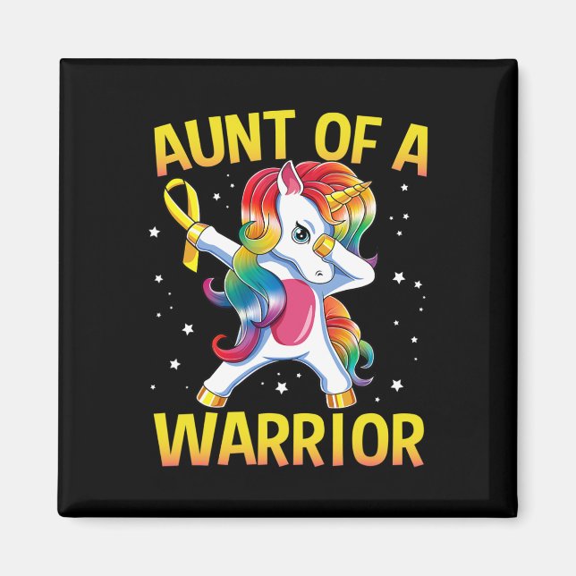 Moster i en Warrior Children Cancer Awareness Dabb Magnet (Framsidan)