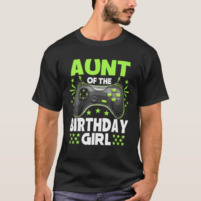 Moster i födelsedagstjejen som matchar videokamera t shirt (Framsida)