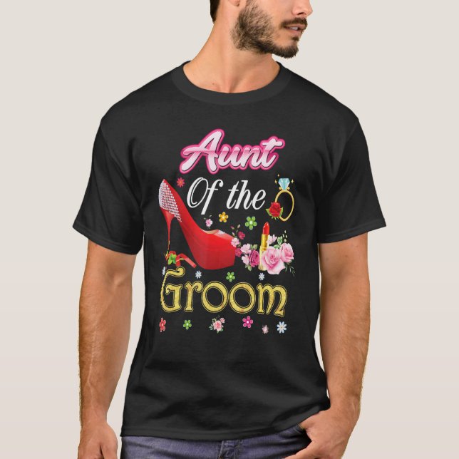 Moster i Groom Lycklig Bröllop Flower Rosa Shoe M T Shirt (Framsida)
