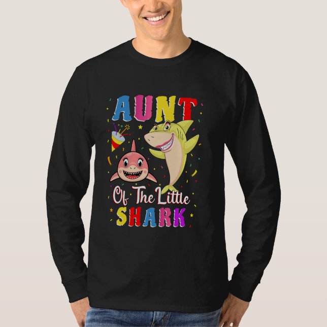 Moster i lilla hajbolaget Niece Shark Birthda T Shirt (Framsida)