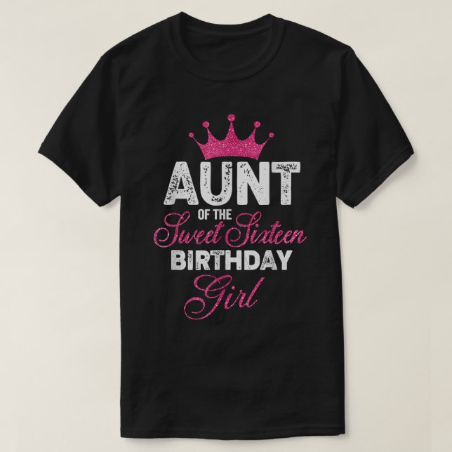 Moster i Sweet sixteen Birthday Girl 16:e Rosan T Shirt (Design framsida)