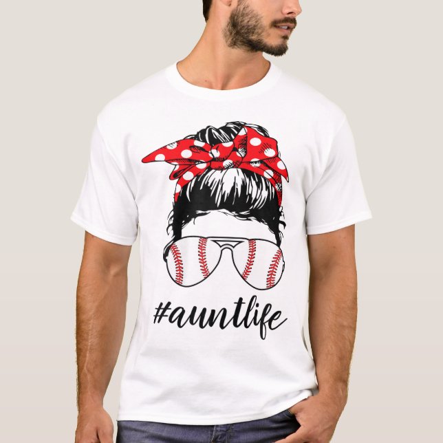 Moster Life Softball Baseball Funny Auntlife Mor T Shirt (Framsida)