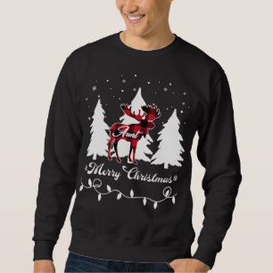 Moster Moose Buffalo Röd Plaid Jul Matchande Fa Lång Ärmad Tröja